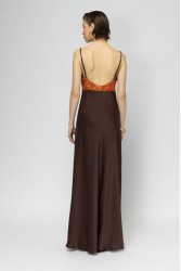 MALLORY THE LABEL Cyra Brown Dress with Sequin
