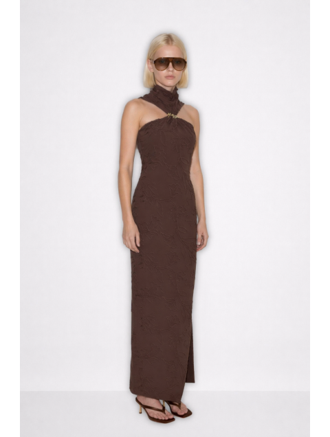 MALLORY THE LABEL Dark Camellia Brown Dress Καφέ Φόρεμα