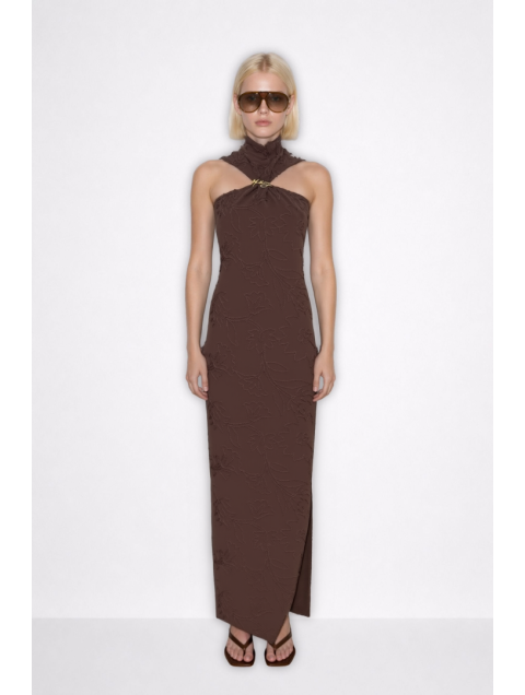 MALLORY THE LABEL Dark Camellia Brown Dress Καφέ Φόρεμα