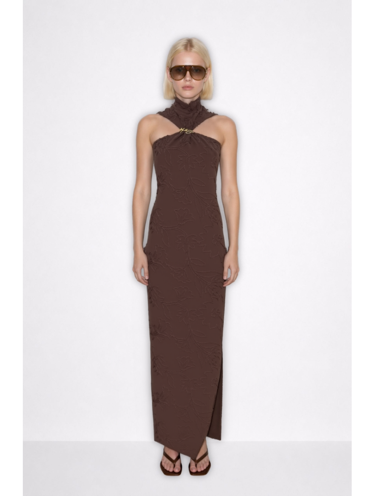 MALLORY THE LABEL Dark Camellia Brown Dress Καφέ Φόρεμα