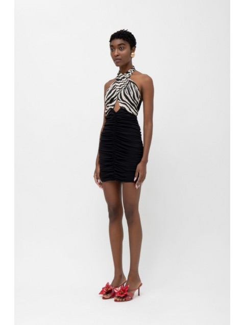 MALLORY THE LABEL Eclipse Black n Zebra Dress