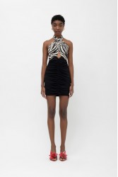 MALLORY THE LABEL Eclipse Black n Zebra Dress