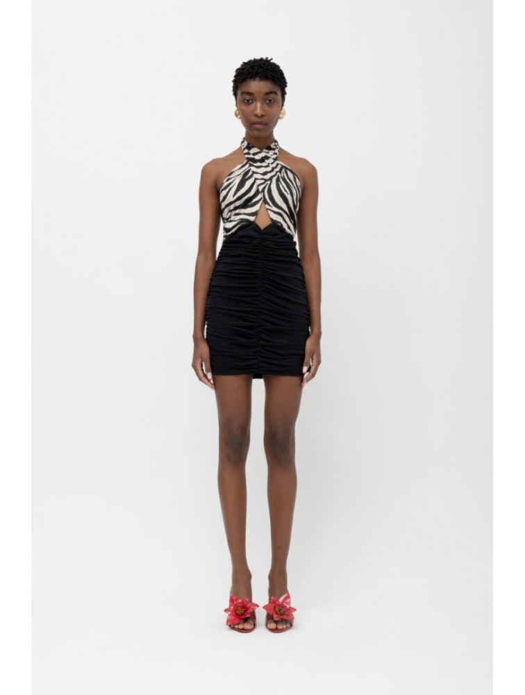 MALLORY THE LABEL Eclipse Black n Zebra Dress