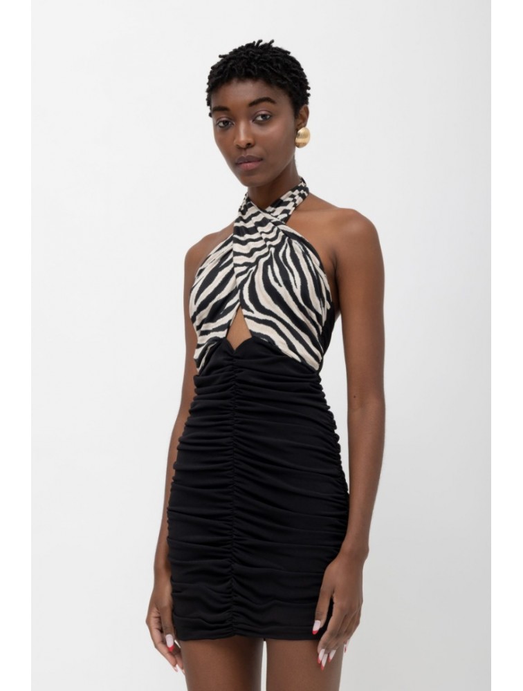 MALLORY THE LABEL Eclipse Black n Zebra Dress