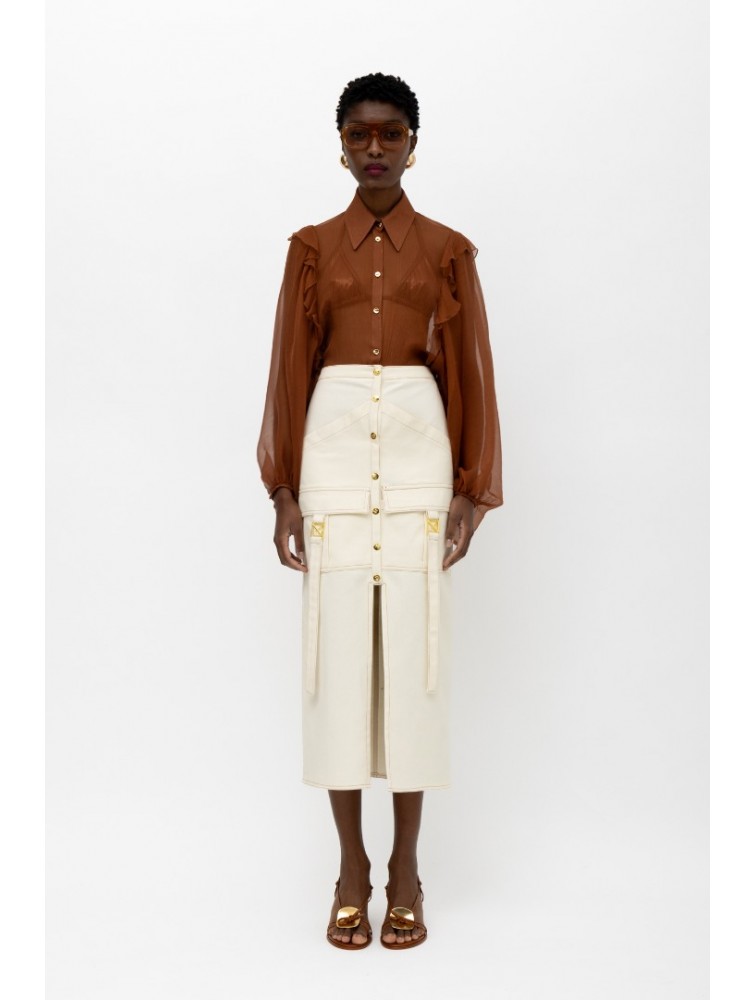 MALLORY THE LABEL Electra Shirt Brown Καφέ Πουκάμισο