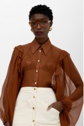 MALLORY THE LABEL Electra Shirt Brown Καφέ Πουκάμισο