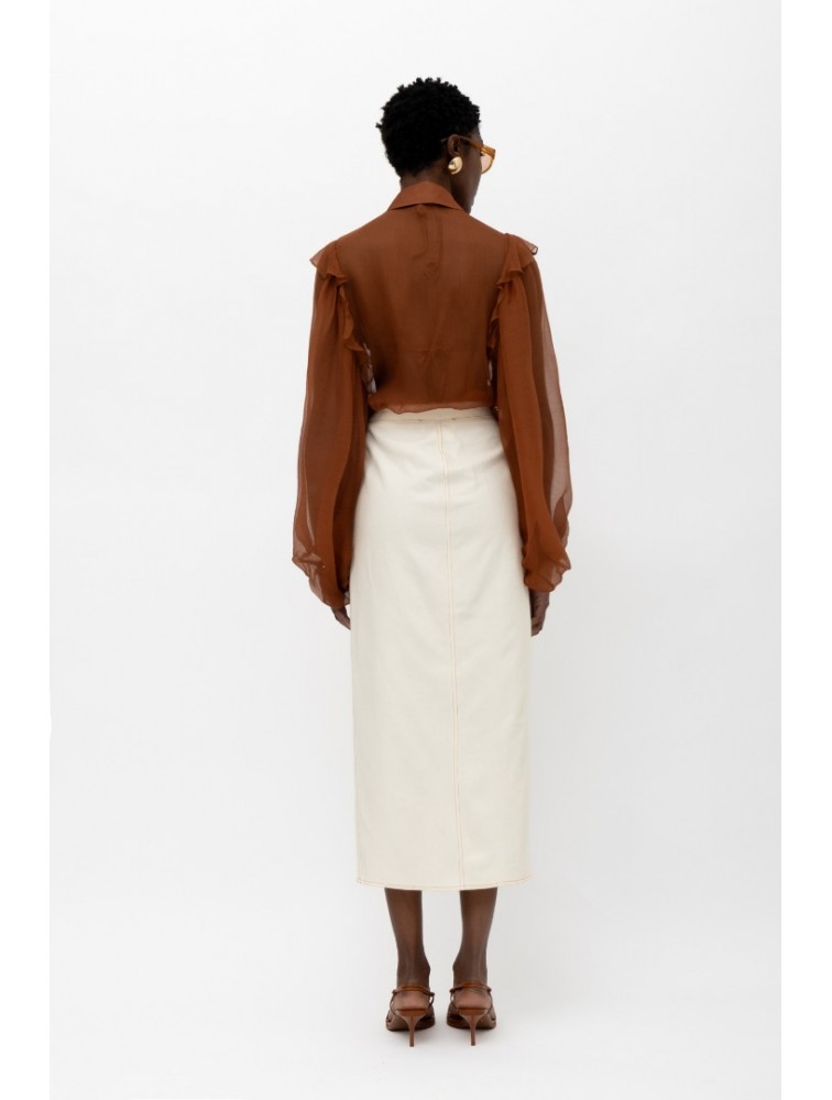 MALLORY THE LABEL Electra Shirt Brown Καφέ Πουκάμισο