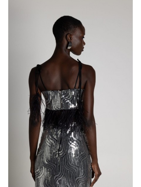 MALLORY THE LABEL Elli Silver Top MALLORY THE LABEL Elli Silver Top