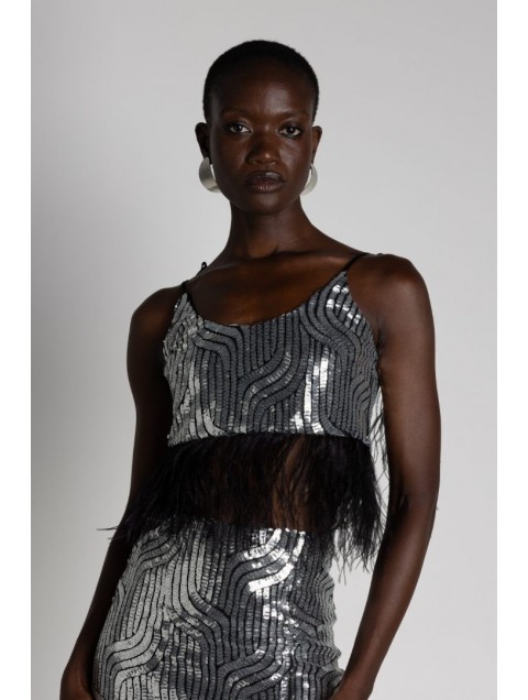 MALLORY THE LABEL Elli Silver Top MALLORY THE LABEL Elli Silver Top