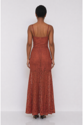 MALLORY THE LABELElysia Powder Pink Dress Ροζ Φόρεμα με Δαντέλα