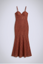 MALLORY THE LABELElysia Powder Pink Dress Ροζ Φόρεμα με Δαντέλα