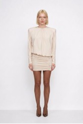 MALLORY THE LABEL Epoque Off White Mini Dress Εκρού Μίνι Φόρεμα