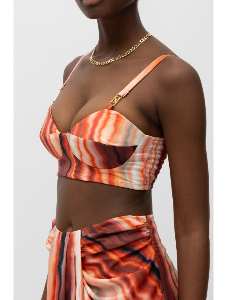 MALLORY THE LABEL Esma Red Print Top Κόκκινο Τοπ