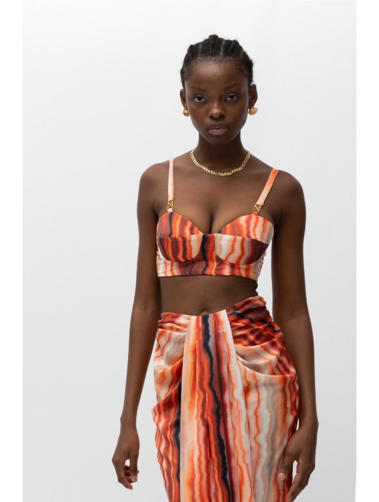 MALLORY THE LABEL Esma Red Print Top Κόκκινο Τοπ