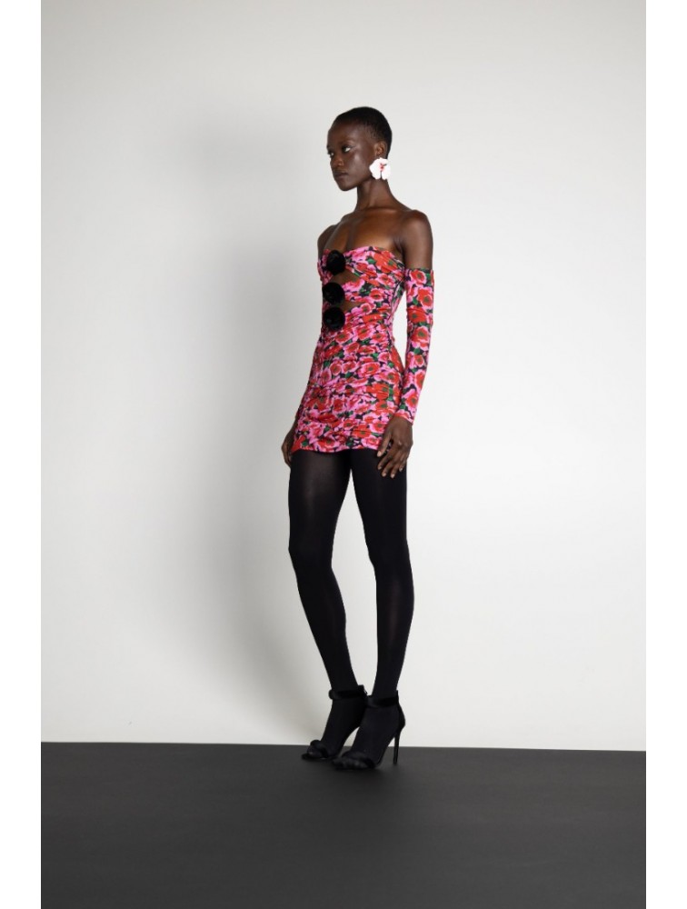 MALLORY THE LABEL Euphoria Pink Floral Dress Ροζ Φόρεμα