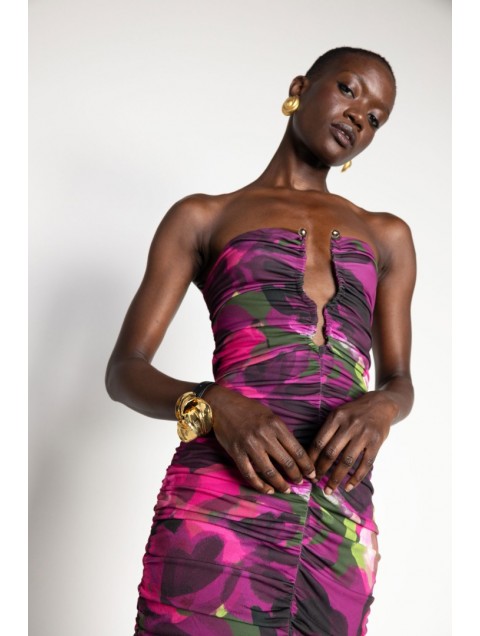 MALLORY THE LABEL Eve Purple Floral Dress