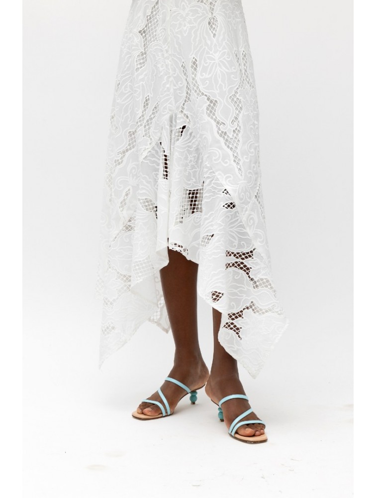MALLORY THE LABEL Fiesta White Skirt Λευκή Φούστα