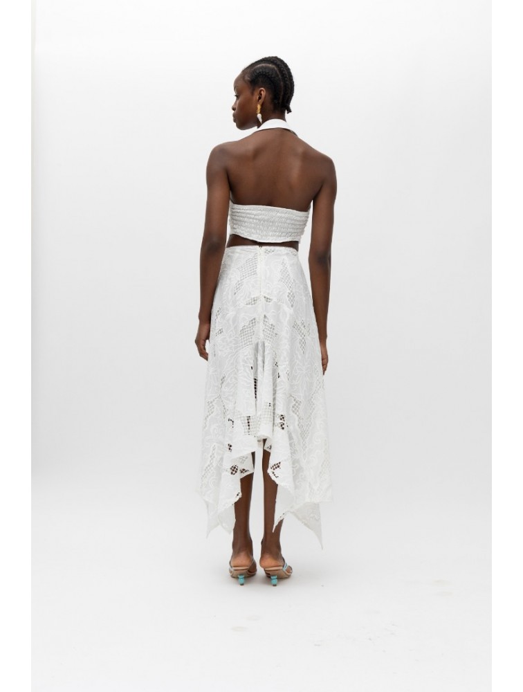 MALLORY THE LABEL Fiesta White Skirt Λευκή Φούστα