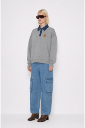 MALLORY THE LABEL Fog Grey Polo Hoodie Γκρι Χούντι