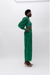 MALLORY THE LABEL Fran Green Pants Πράσινη Παντελόνα