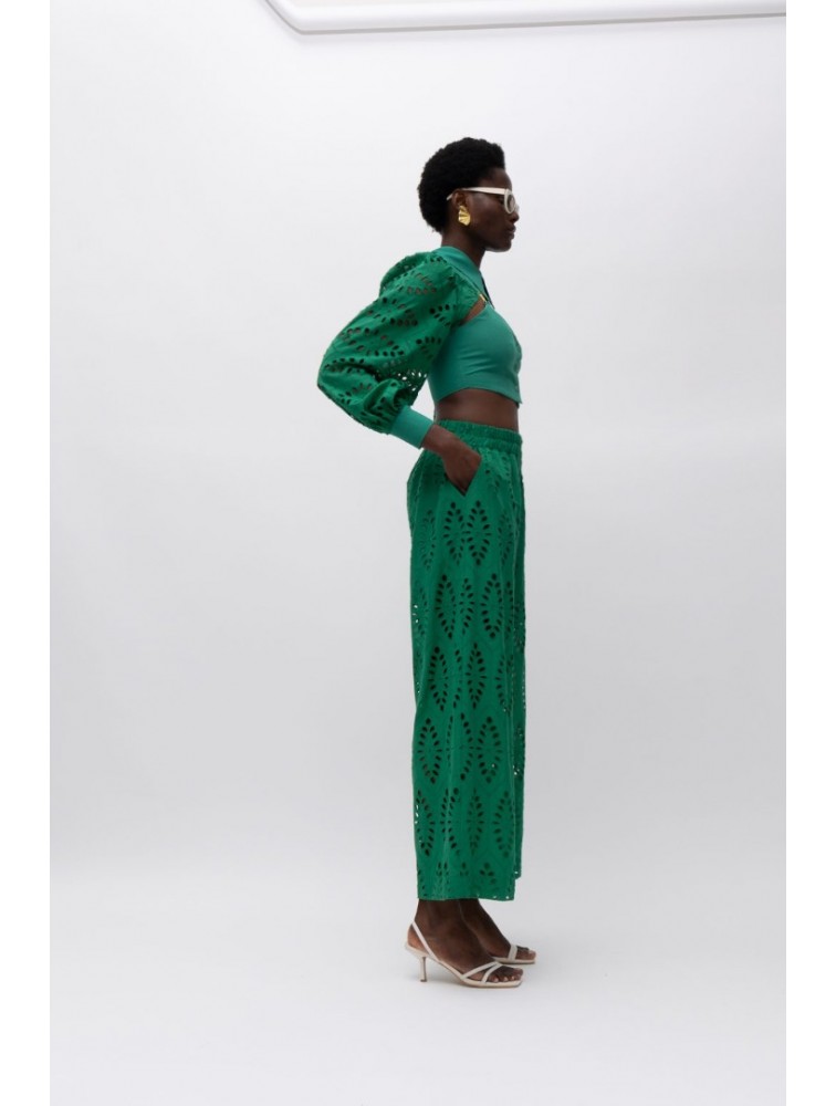 MALLORY THE LABEL Fran Green Pants Πράσινη Παντελόνα