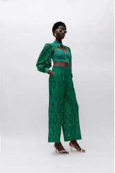 MALLORY THE LABEL Fran Green Pants Πράσινη Παντελόνα