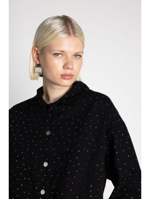MALLORY THE LABEL Genevie Black Denim Shirt MALLORY THE LABEL Genevie Black Denim Shirt