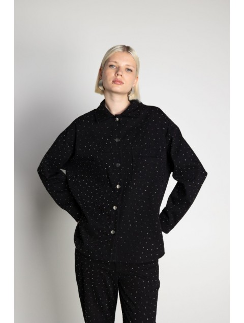MALLORY THE LABEL Genevie Black Denim Shirt MALLORY THE LABEL Genevie Black Denim Shirt