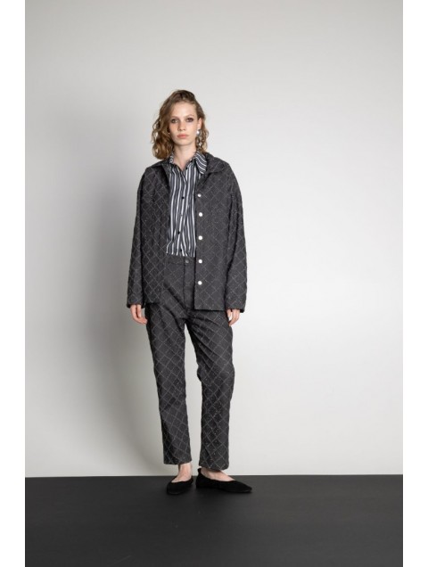 MALLORY THE LABEL Genevie Gray Denim Shirt Coat MALLORY THE LABEL Genevie Gray Denim Shirt Coat