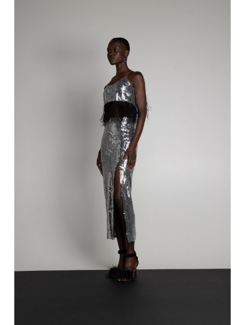 MALLORY THE LABEL Genna Silver Skirt MALLORY THE LABEL Genna Silver Skirt