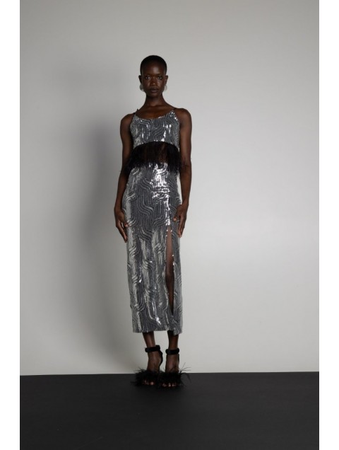 MALLORY THE LABEL Genna Silver Skirt MALLORY THE LABEL Genna Silver Skirt