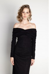 MALLORY THE LABEL Harmony Black Dress Μαύρο Φόρεμα