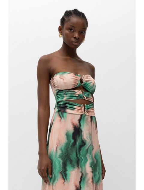 MALLORY THE LABEL Jacinta Green Pink Dress MALLORY THE LABEL Jacinta Green Pink Dress