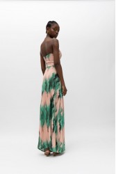 MALLORY THE LABEL Jacinta Green Pink Dress Πράσινο Ροζ Φόρεμα