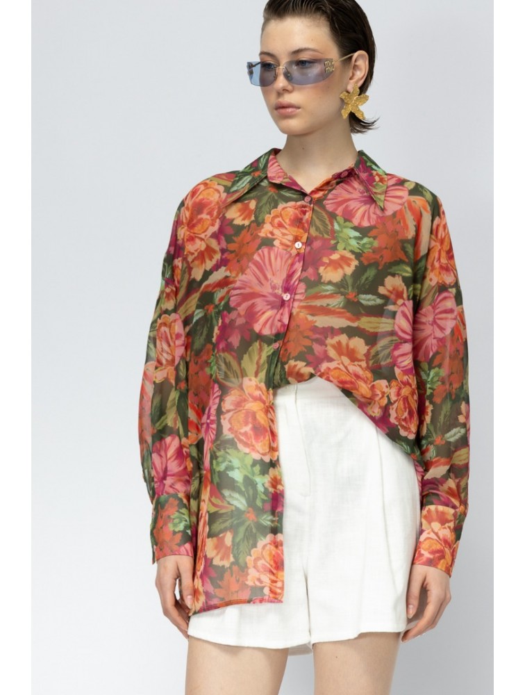 MALLORY THE LABEL Jungle Bird Floral Shirt