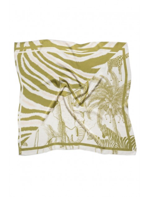 MALLORY THE LABEL Karibu Scarf Green Zebra
