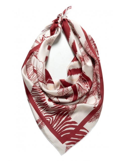 MALLORY THE LABEL Karibu Scarf Red Zebra 
