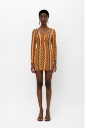 MALLORY THE LABEL Kimino Orange Green Dress