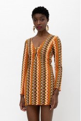 MALLORY THE LABEL Kimino Orange Green Dress