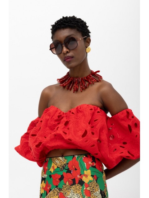 MALLORY THE LABEL Lily Red Top 