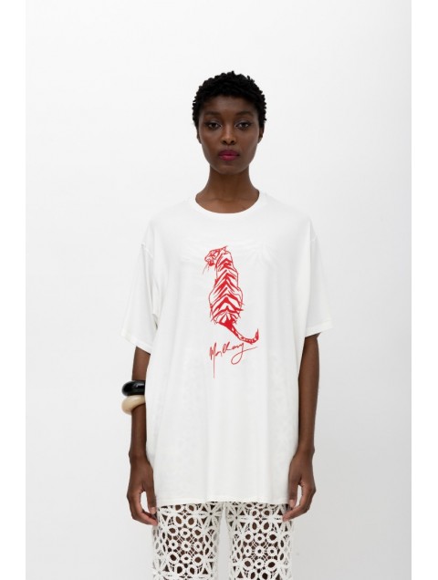 MALLORY THE LABEL Loom White T-shirt 
