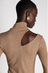 MALLORY THE LABEL Lotus Knit Dress Beige Μπεζ Φόρεμα
