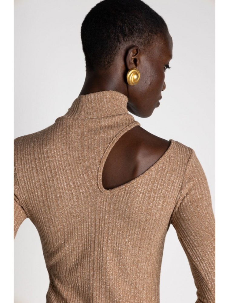 MALLORY THE LABEL Lotus Knit Dress Beige Μπεζ Φόρεμα
