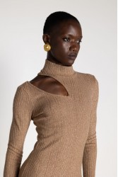 MALLORY THE LABEL Lotus Knit Dress Beige Μπεζ Φόρεμα