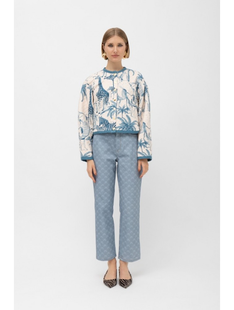 MALLORY THE LABEL Malika Jacket Safari Print Μπλε Τζάκετ