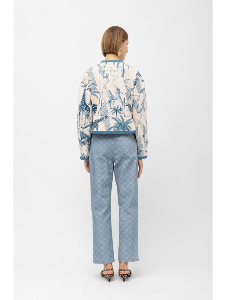MALLORY THE LABEL Malika Jacket Safari Print Μπλε Τζάκετ