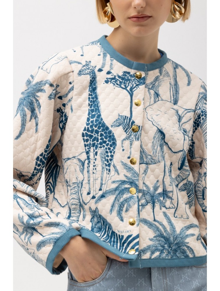 MALLORY THE LABEL Malika Jacket Safari Print Μπλε Τζάκετ