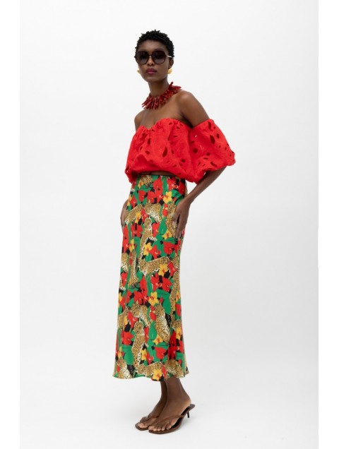 MALLORY THE LABEL Malin Red Tigers Skirt