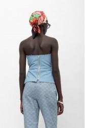 MALLORY THE LABEL Maya Denim Top Ντένιμ Τοπ