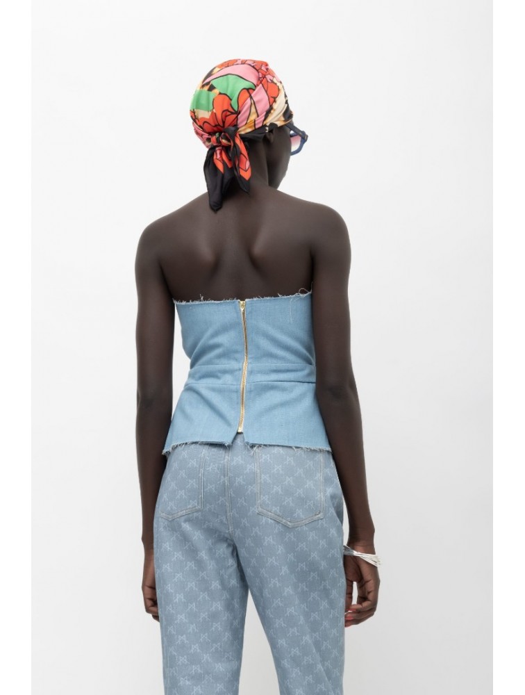 MALLORY THE LABEL Maya Denim Top Ντένιμ Τοπ